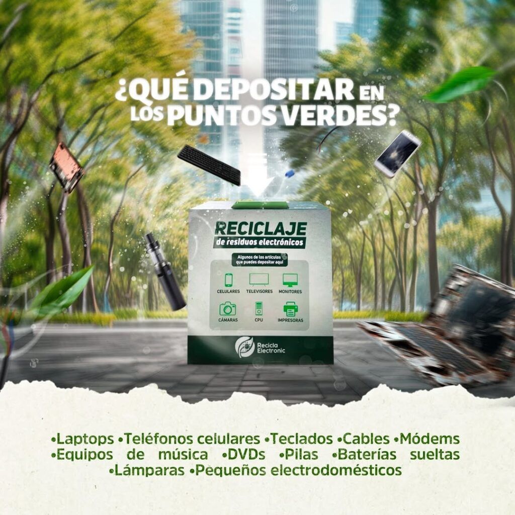 que depositar en los puntos verdes de reciclaje eletronico
