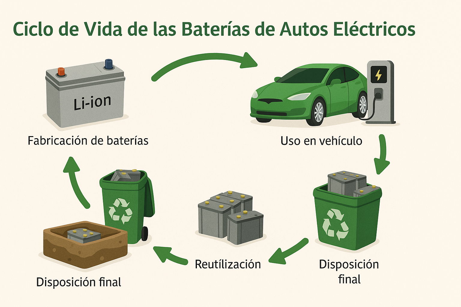 ciclo de vida de las baterias de autos electricos